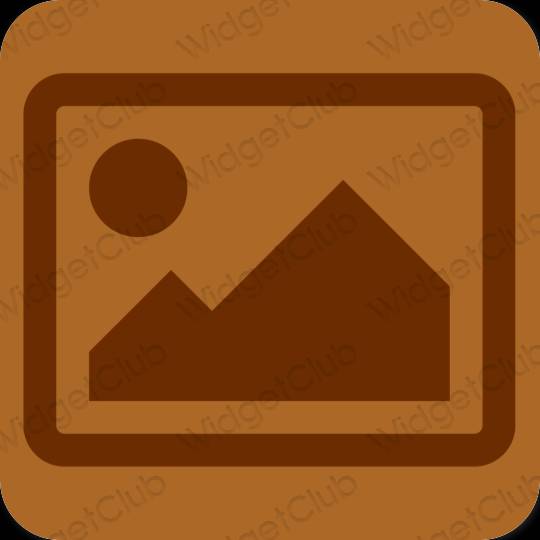 Aesthetic brown Photos app icons