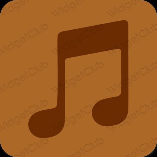 Estetik coklat Music ikon aplikasi