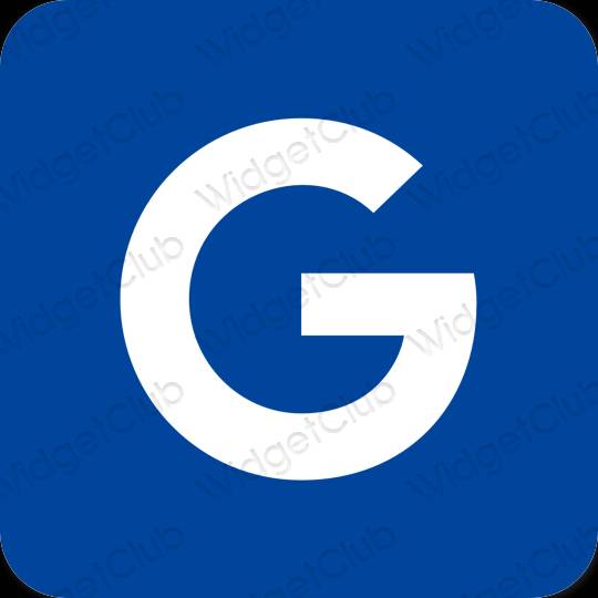 Estetisk blå Google app ikoner