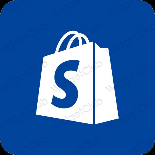 Estetis biru Shopify ikon aplikasi