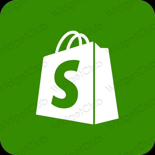 Aesthetic green Shopify app icons