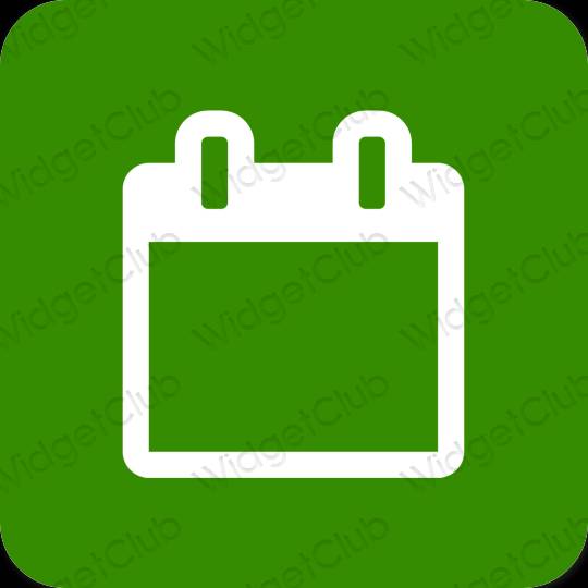 جمالي لون أخضر Calendar أيقونات التطبيق