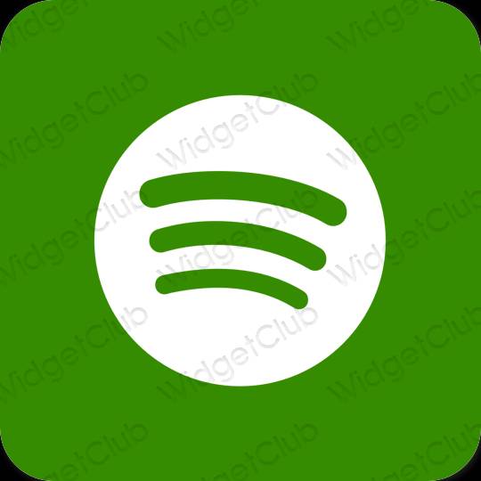 Ესთეტიური მწვანე Spotify აპლიკაციის ხატები