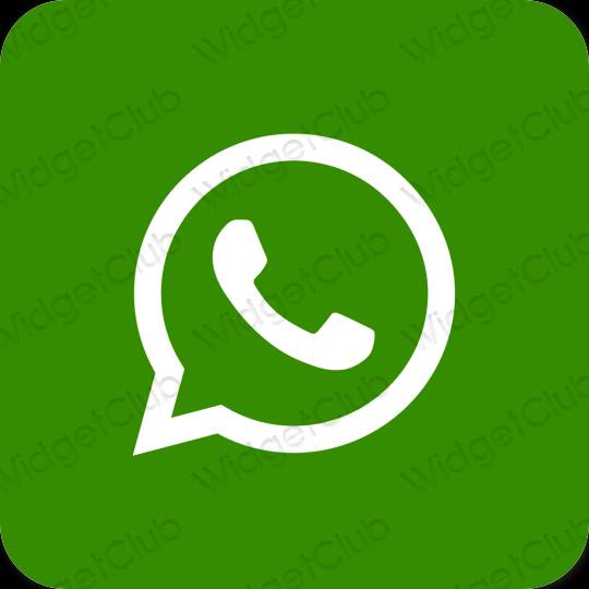 Естетичний зелений WhatsApp значки програм