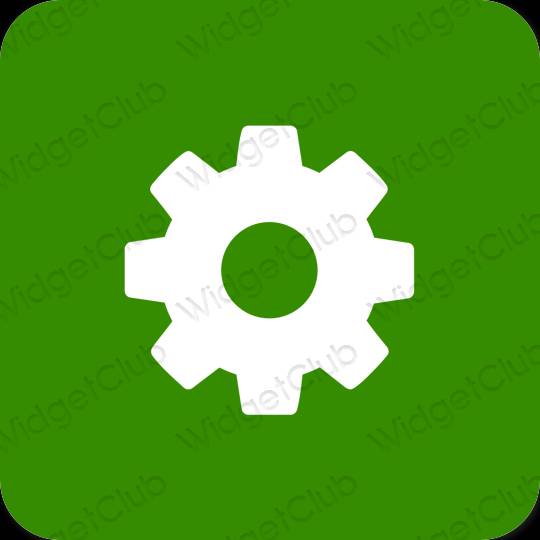 Estetis hijau Settings ikon aplikasi