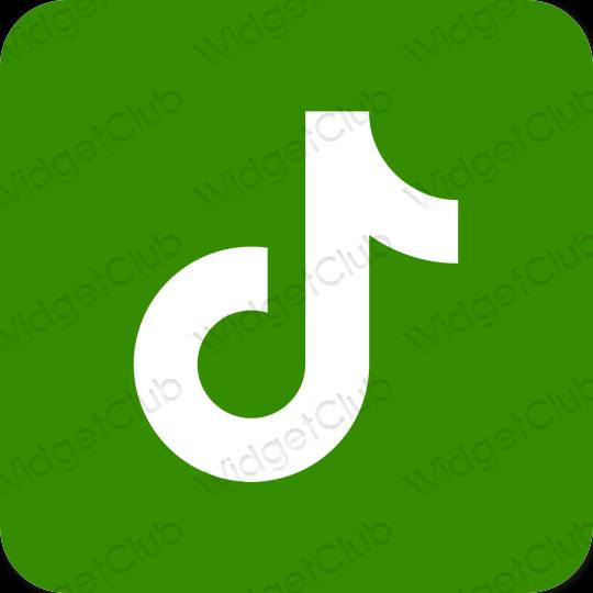 Estetyka Zielony TikTok ikony aplikacji