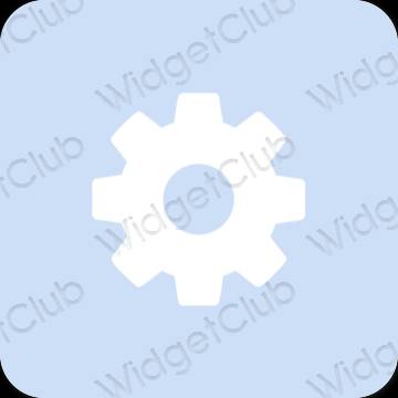 אֶסתֵטִי כחול פסטל Settings סמלי אפליקציה