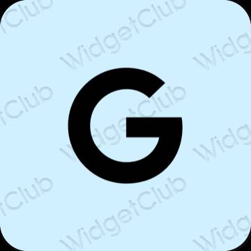Esthétique bleu pastel Google icônes d'application