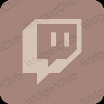 Aesthetic brown Twitch app icons