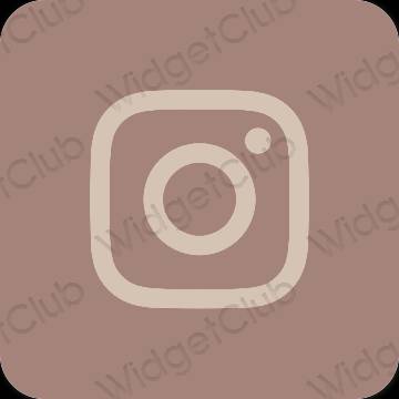 Estetis cokelat Instagram ikon aplikasi