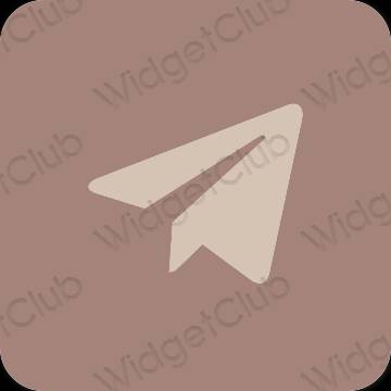 Estetické hnedá Telegram ikony aplikácií
