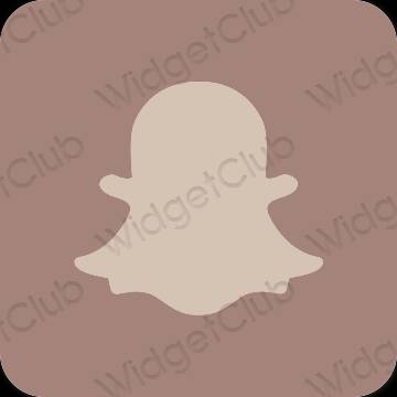 Естетичен кафяво snapchat икони на приложения