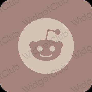 Estetyka brązowy Reddit ikony aplikacji