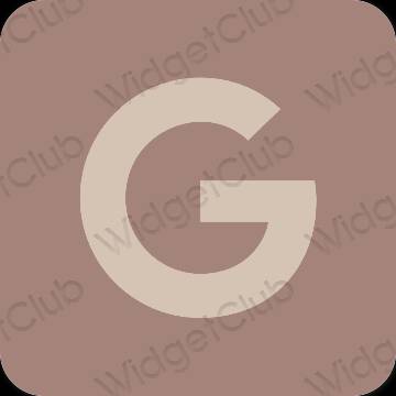 Esztétika barna Google alkalmazás ikonok