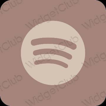 Estetik Kahverengi Spotify uygulama simgeleri