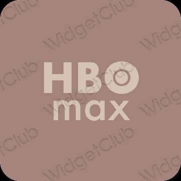 زیبایی شناسی رنگ قهوه ای HBO MAX آیکون های برنامه