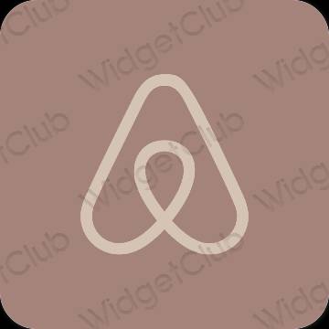 Estetické hnedá Airbnb ikony aplikácií