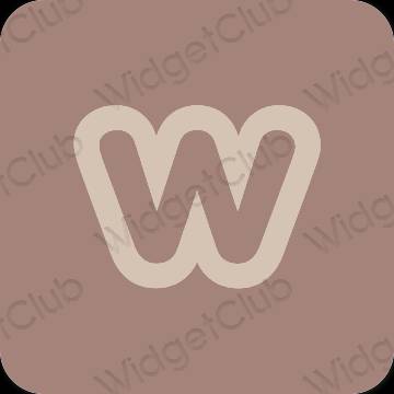 Естетичен кафяво Weebly икони на приложения