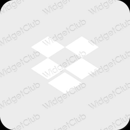 Estetický šedá Dropbox ikony aplikací