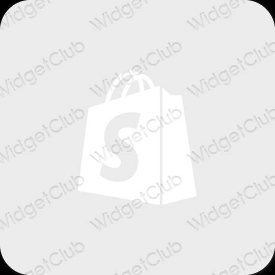 Естетски сива Shopify иконе апликација