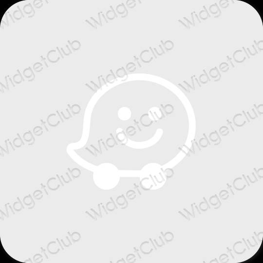 Estetsko siva Waze ikone aplikacij