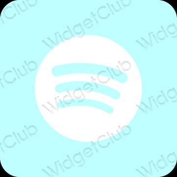 Αισθητικός παστέλ μπλε Spotify εικονίδια εφαρμογών