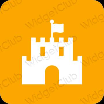 Aesthetic orange Disney app icons