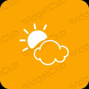 Estetski naranča Weather ikone aplikacija