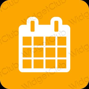 Estético naranja Calendar iconos de aplicaciones