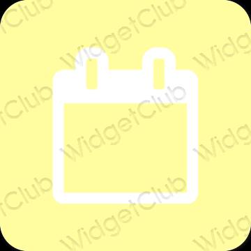 Estético amarillo Calendar iconos de aplicaciones
