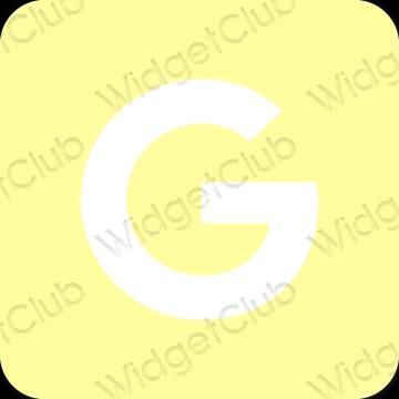 Estetik sarı Google uygulama simgeleri