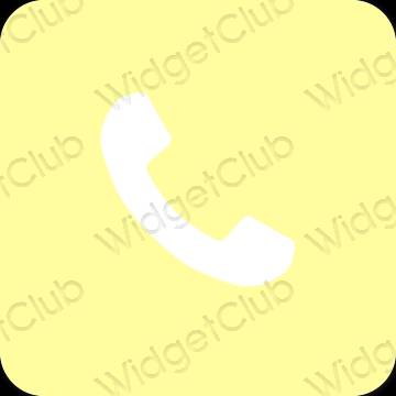 Esztétika sárga Phone alkalmazás ikonok