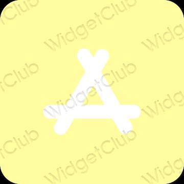Estetyka żółty AppStore ikony aplikacji