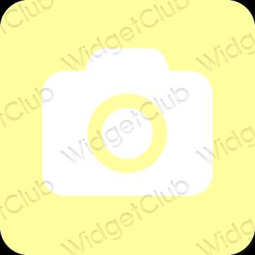 Estético amarelo Camera ícones de aplicativos