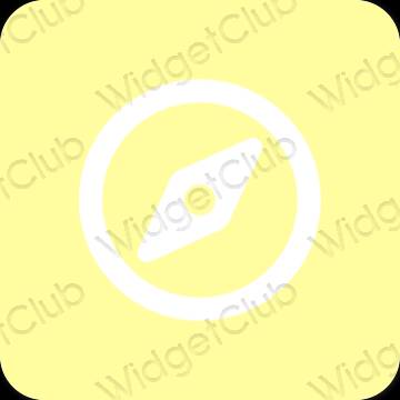 Estetik kuning Safari ikon aplikasi