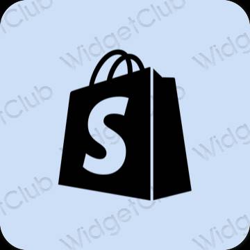 Estetsko pastelno modra Shopify ikone aplikacij