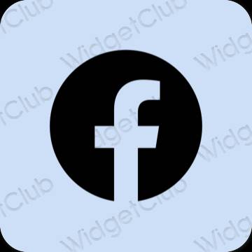 Estetický pastelově modrá Facebook ikony aplikací