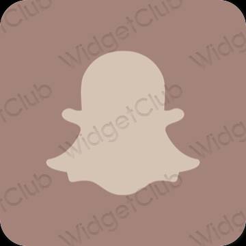 Estetyka brązowy snapchat ikony aplikacji