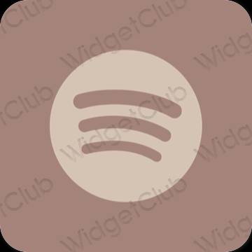 Esthétique brun Spotify icônes d'application