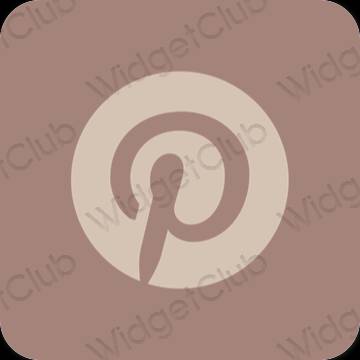 Estetik coklat Pinterest ikon aplikasi