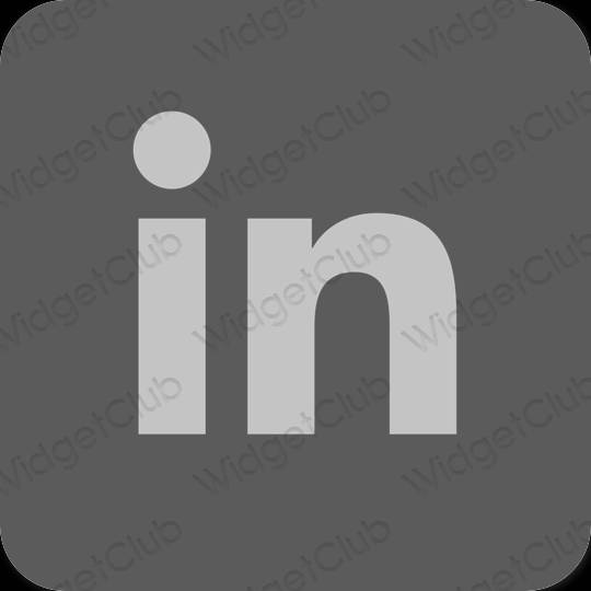 Estetisk grå Linkedin app ikoner