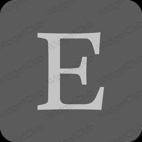 Estético cinzento Etsy ícones de aplicativos