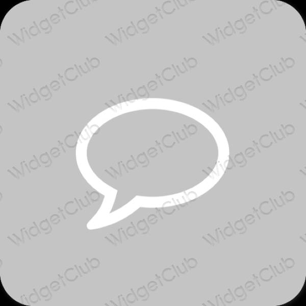 Esthétique grise Messages icônes d'application