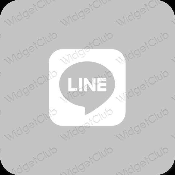 جمالي اللون الرمادي LINE أيقونات التطبيق