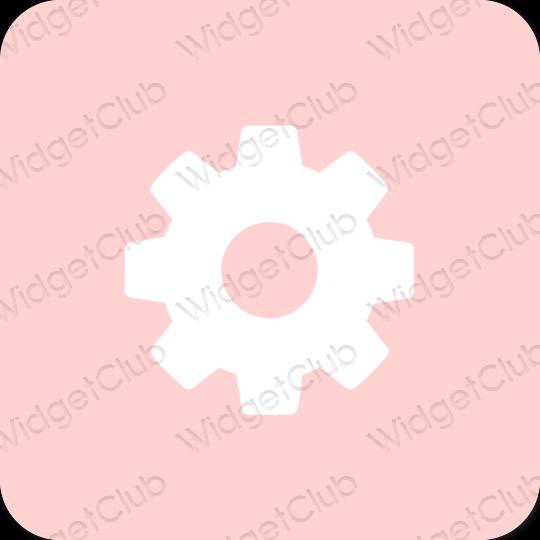 Esztétika rózsaszín Settings alkalmazás ikonok