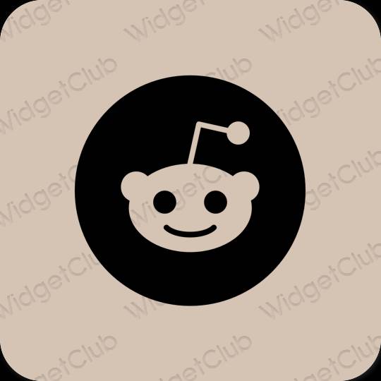 Ästhetisch Beige Reddit App-Symbole
