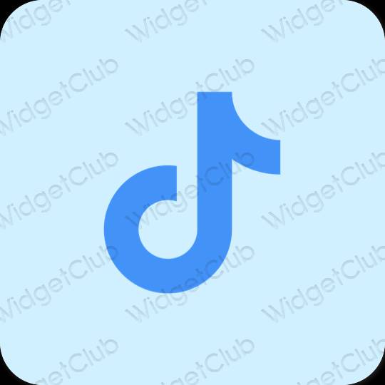 Estetski pastelno plava TikTok ikone aplikacija