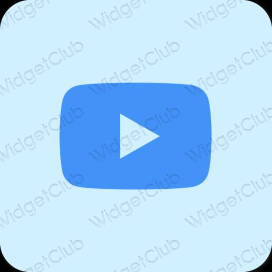 Estetyka pastelowy niebieski Youtube ikony aplikacji