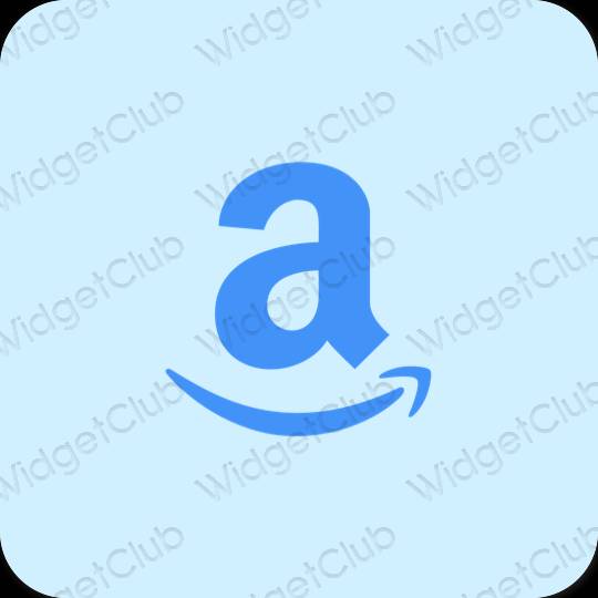 زیبایی شناسی آبی پاستلی Amazon آیکون های برنامه