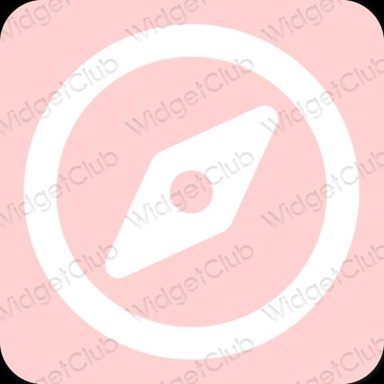 审美的 粉色的 Safari 应用程序图标